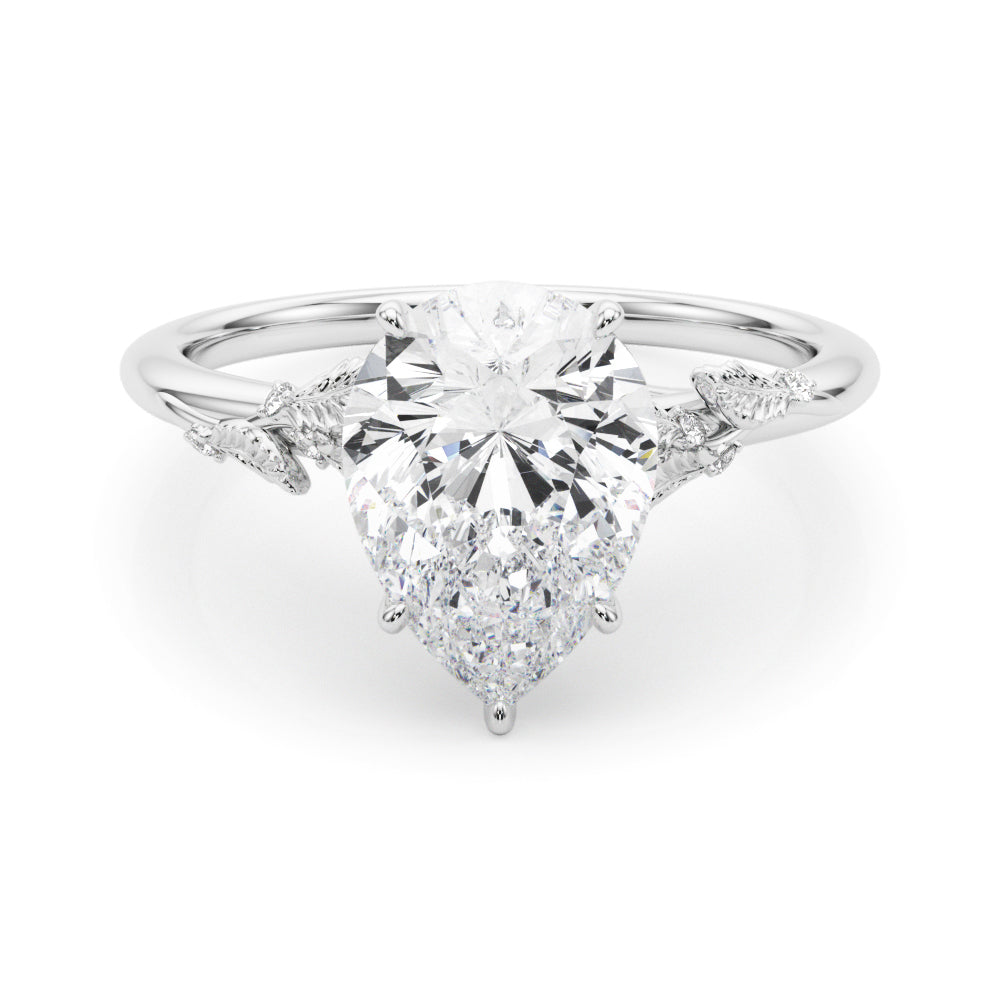Round Nature Inspired Lab Grown Diamond Engagement Ring - VS1 D/E/F | 14K & 18K Gold | Platinum | Round Lab Diamond | Picasso Gold & Diamond Chicago