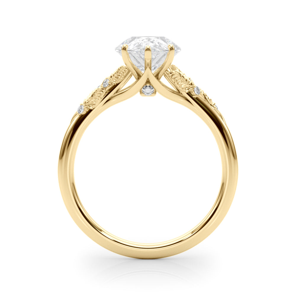 Round Nature Inspired Lab Grown Diamond Engagement Ring - VS1 D/E/F | 14K & 18K Gold | Platinum | Round Lab Diamond | Picasso Gold & Diamond Chicago