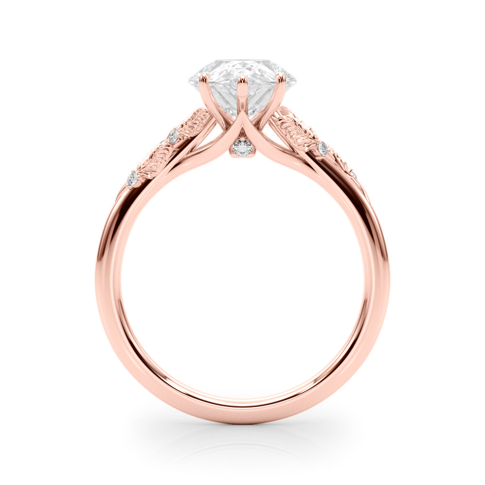 Round Nature Inspired Lab Grown Diamond Engagement Ring - VS1 D/E/F | 14K & 18K Gold | Platinum | Round Lab Diamond | Picasso Gold & Diamond Chicago