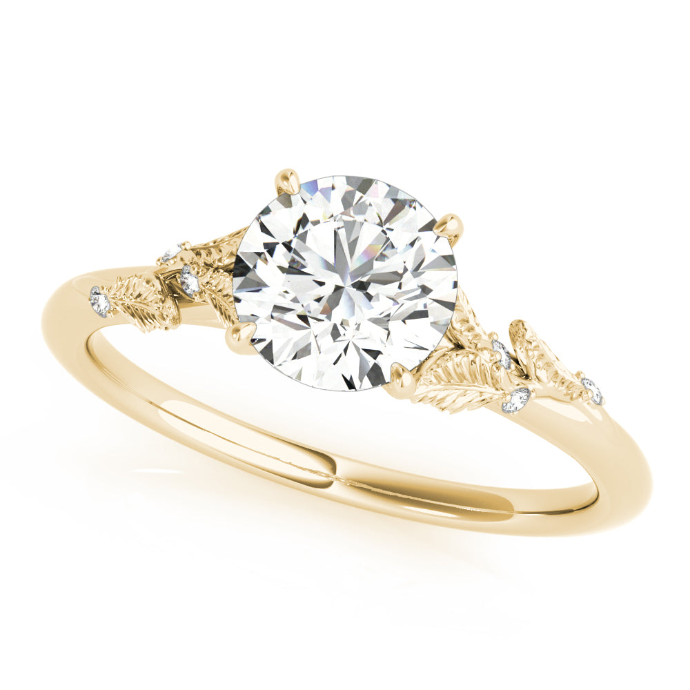 Round Nature Inspired Lab Grown Diamond Engagement Ring - VS1 D/E/F | 14K & 18K Gold | Lab Grown Diamond Engagement Ring | Picasso Gold & Diamond | Chicago