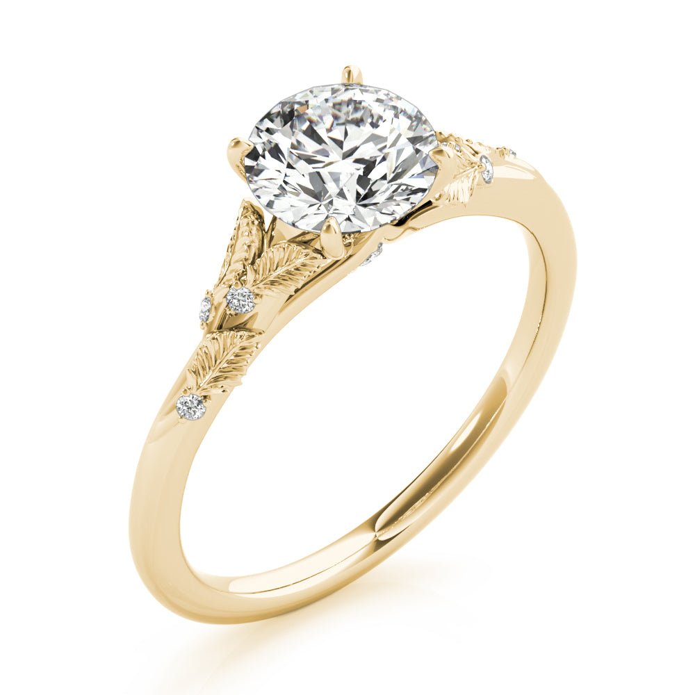 Round Nature Inspired Lab Grown Diamond Engagement Ring - VS1 D/E/F | 14K & 18K Gold | Lab Grown Diamond Engagement Ring | Picasso Gold & Diamond | Chicago