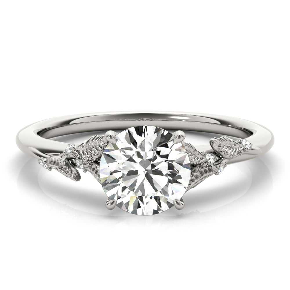 Round Nature Inspired Lab Grown Diamond Engagement Ring - VS1 D/E/F | 14K & 18K Gold | 14K Rose Gold | Round Lab Diamond | Picasso Gold & Diamond Chicago