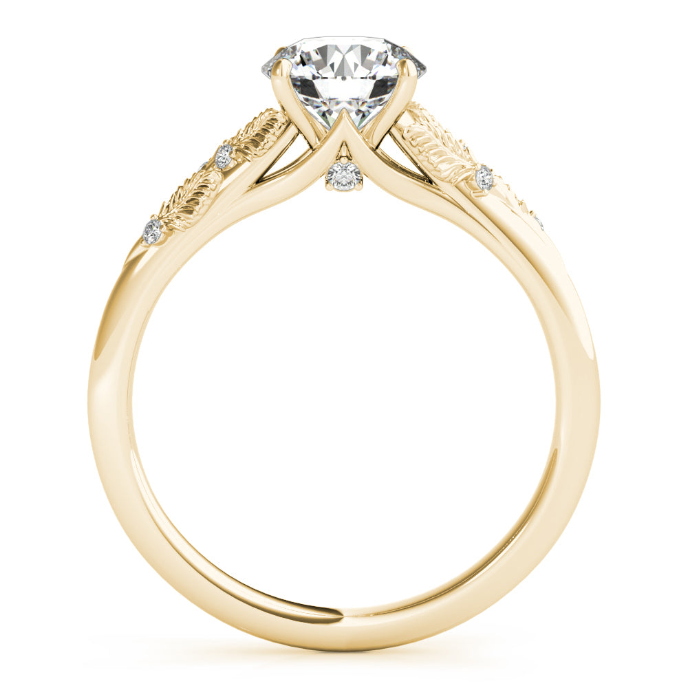 Round Nature Inspired Lab Grown Diamond Engagement Ring - VS1 D/E/F | 14K & 18K Gold | 14K Rose Gold | Round Lab Diamond | Picasso Gold & Diamond Chicago