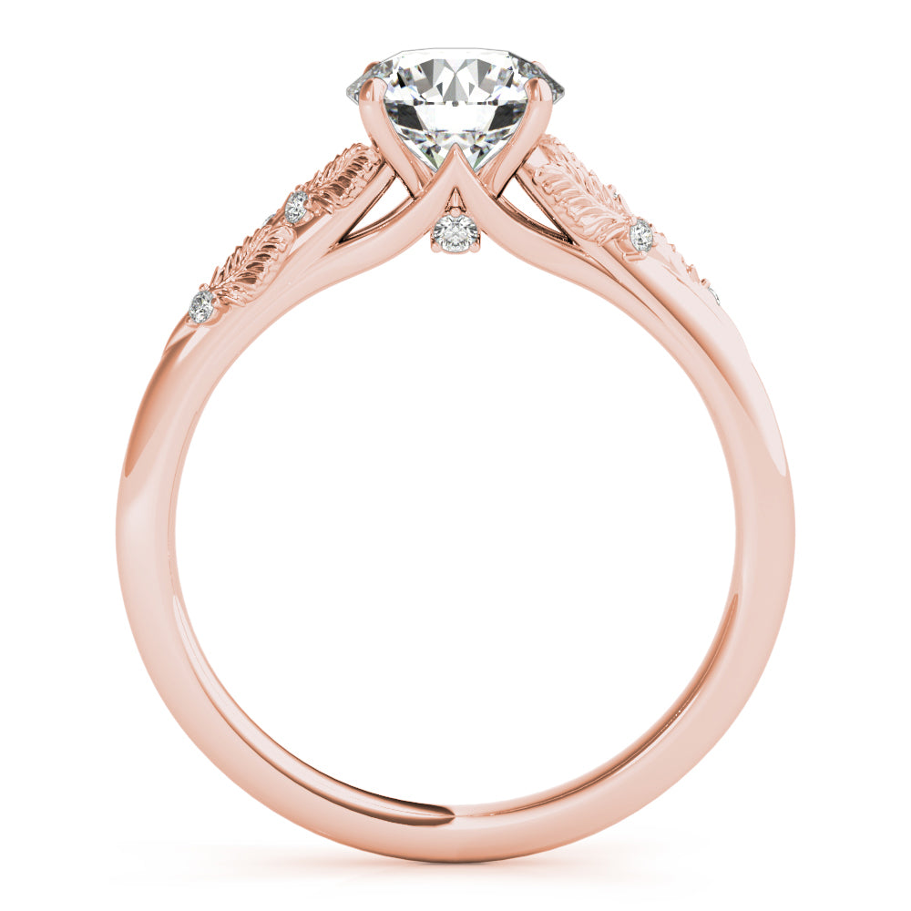 Round Nature Inspired Lab Grown Diamond Engagement Ring - VS1 D/E/F | 14K & 18K Gold | 14K Rose Gold | Round Lab Diamond | Picasso Gold & Diamond Chicago