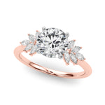 Round Cluster Lab Grown Diamond Engagement Ring - VS1 D/E/F | 14K & 18K Gold | 14K Yellow Gold | Round Lab Diamond | Picasso Gold & Diamond Chicago