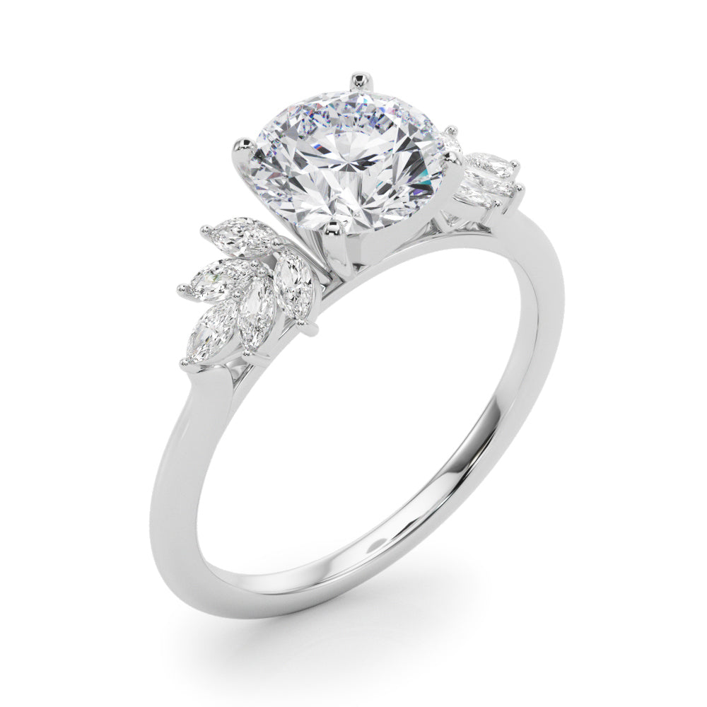 Round Cluster Lab Grown Diamond Engagement Ring - VS1 D/E/F | 14K & 18K Gold | 14K Rose Gold | Round Lab Diamond | Picasso Gold & Diamond Chicago