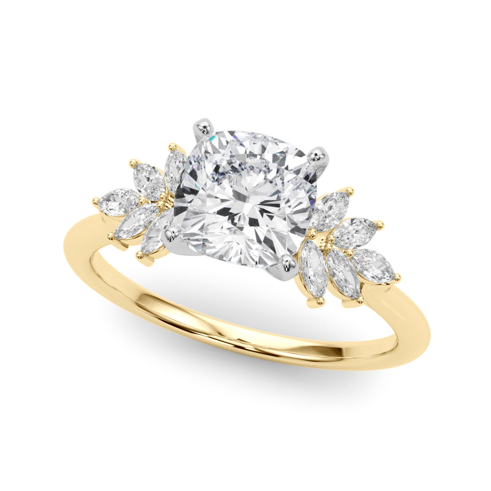 Round Cluster Lab Grown Diamond Engagement Ring - VS1 D/E/F | 14K & 18K Gold | 14K Rose Gold | Round Lab Diamond | Picasso Gold & Diamond Chicago