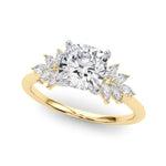 Round Cluster Lab Grown Diamond Engagement Ring - VS1 D/E/F | 14K & 18K Gold | 14K Rose Gold | Round Lab Diamond | Picasso Gold & Diamond Chicago