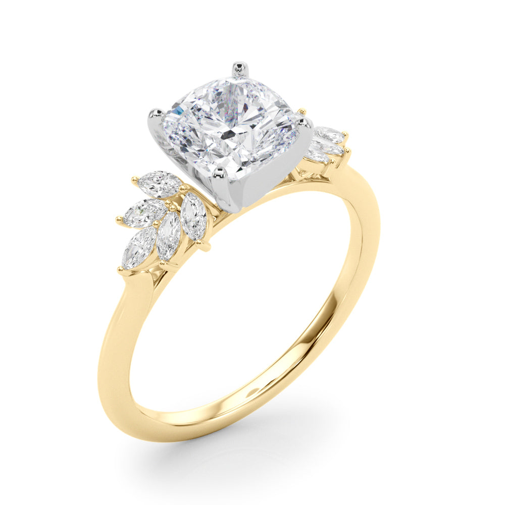 Round Cluster Lab Grown Diamond Engagement Ring - VS1 D/E/F | 14K & 18K Gold | 18K White Gold | Round Lab Diamond | Picasso Gold & Diamond Chicago