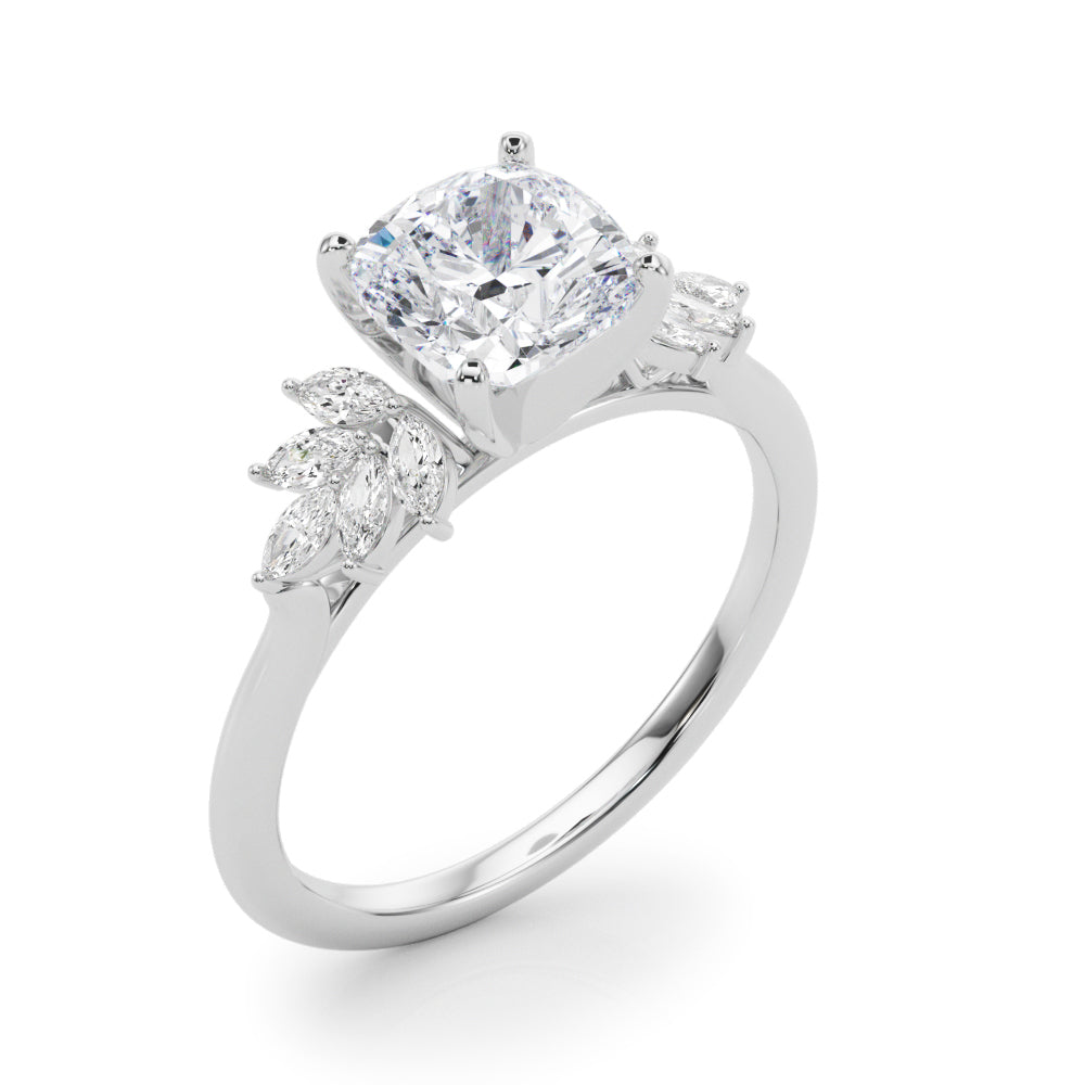 Round Cluster Lab Grown Diamond Engagement Ring - VS1 D/E/F | 14K & 18K Gold | 18K Yellow Gold | Round Lab Diamond | Picasso Gold & Diamond Chicago