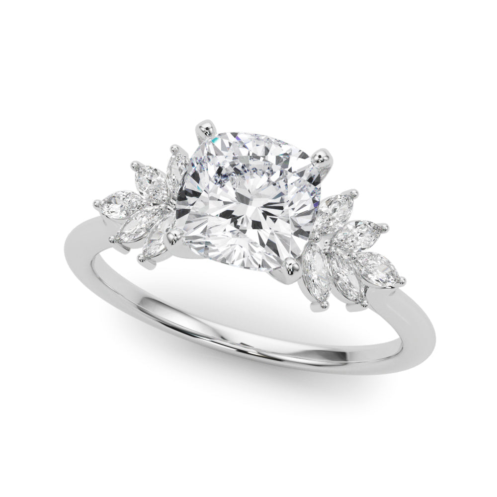 Round Cluster Lab Grown Diamond Engagement Ring - VS1 D/E/F | 14K & 18K Gold | 18K Rose Gold | Round Lab Diamond | Picasso Gold & Diamond Chicago