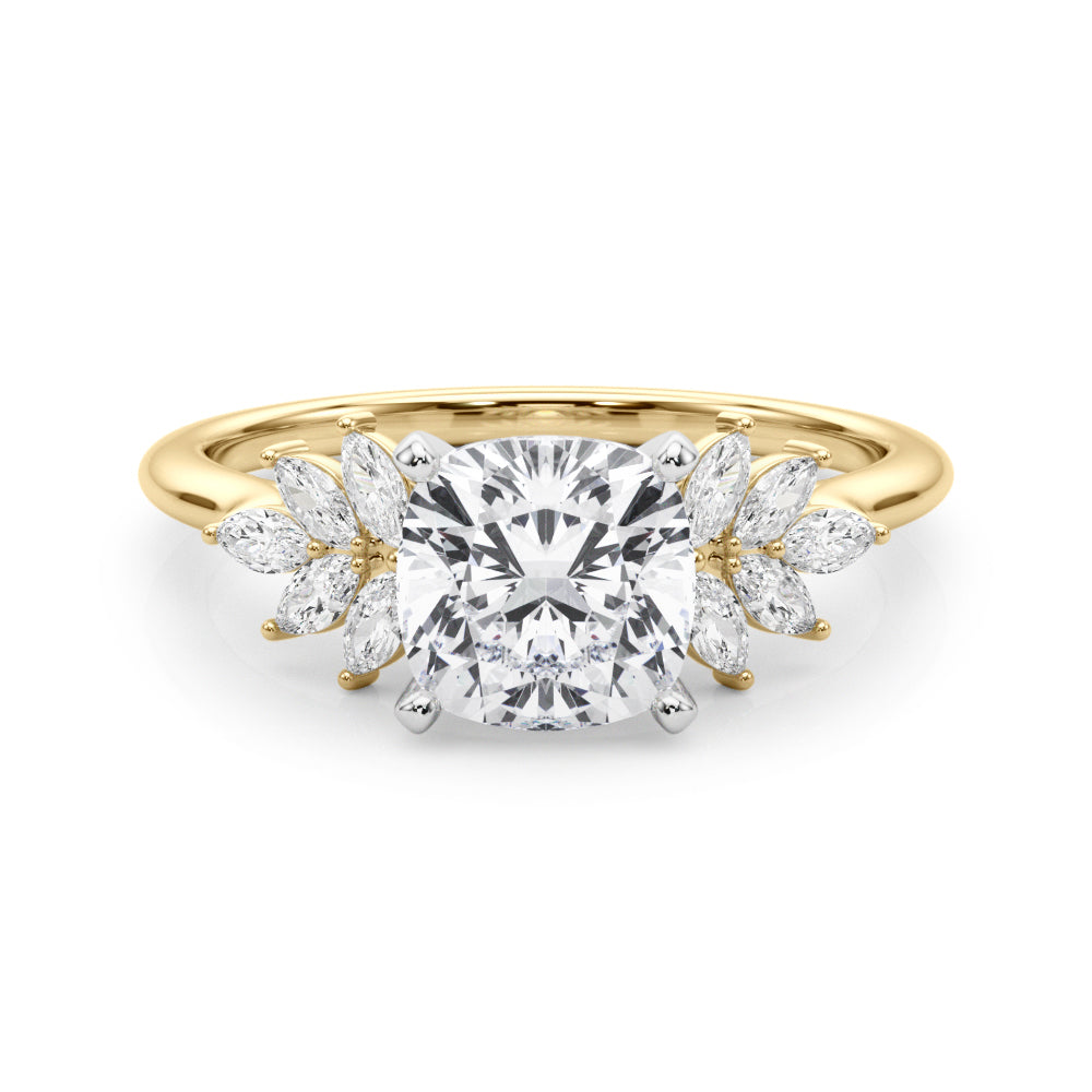 Round Cluster Lab Grown Diamond Engagement Ring - VS1 D/E/F | 14K & 18K Gold | 18K Rose Gold | Round Lab Diamond | Picasso Gold & Diamond Chicago