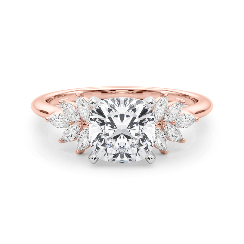 Round Cluster Lab Grown Diamond Engagement Ring - VS1 D/E/F | 14K & 18K Gold | Platinum | Round Lab Diamond | Picasso Gold & Diamond Chicago