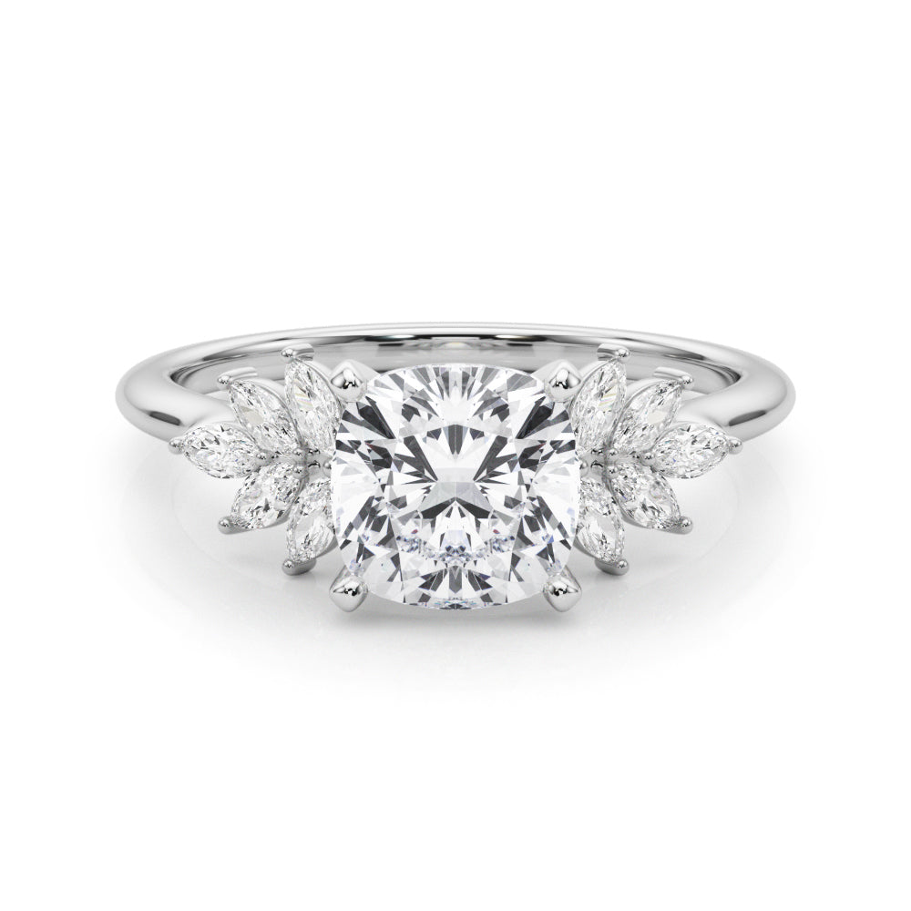 Round Cluster Lab Grown Diamond Engagement Ring - VS1 D/E/F | 14K & 18K Gold | Platinum | Round Lab Diamond | Picasso Gold & Diamond Chicago