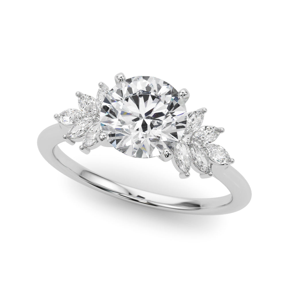 Round Cluster Lab Grown Diamond Engagement Ring - VS1 D/E/F | 14K & 18K Gold | 14K White Gold | Round Lab Diamond | Picasso Gold & Diamond Chicago