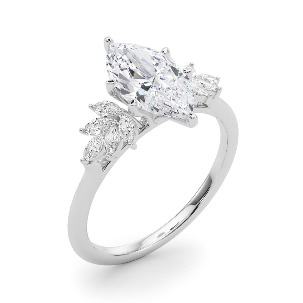 Round Cluster Lab Grown Diamond Engagement Ring - VS1 D/E/F | 14K & 18K Gold | 14K White Gold | Round Lab Diamond | Picasso Gold & Diamond Chicago