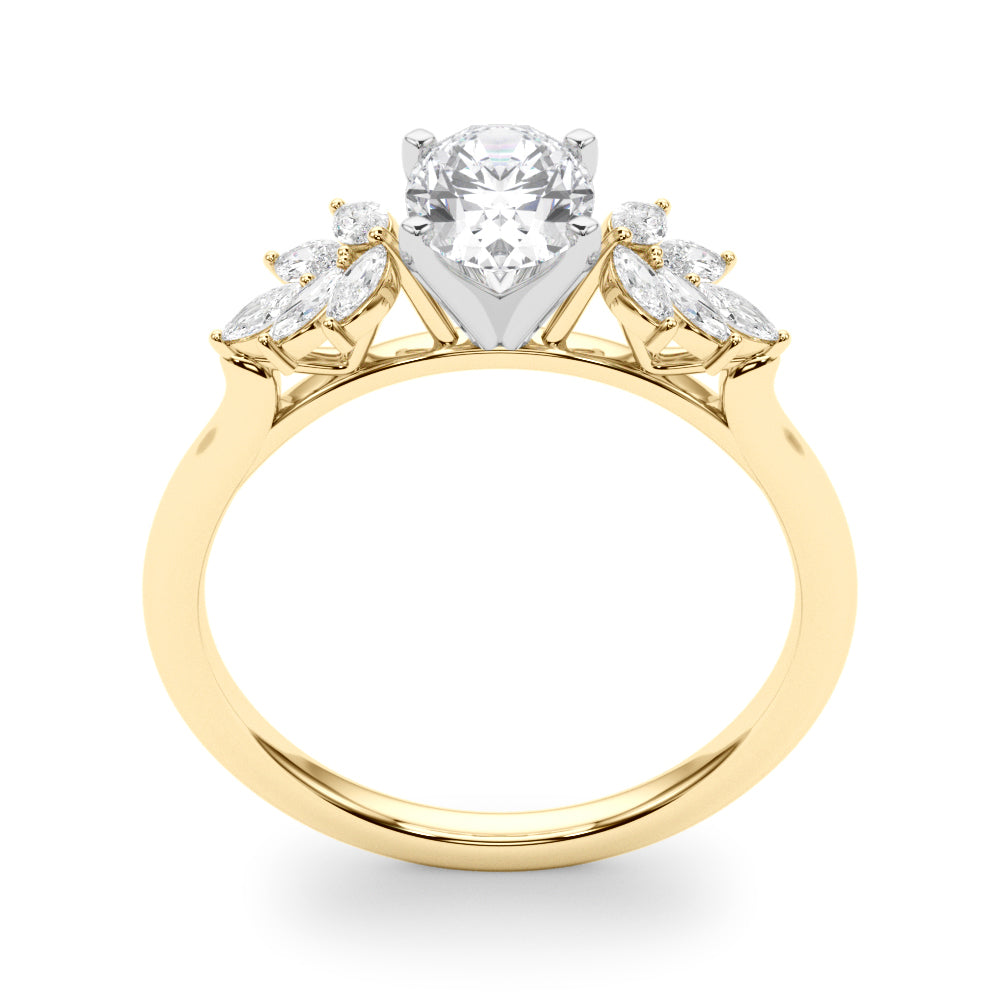 Round Cluster Lab Grown Diamond Engagement Ring - VS1 D/E/F | 14K & 18K Gold | 14K White Gold | Round Lab Diamond | Picasso Gold & Diamond Chicago