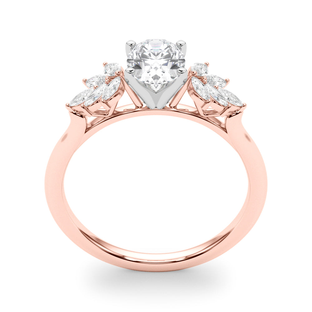 Round Cluster Lab Grown Diamond Engagement Ring - VS1 D/E/F | 14K & 18K Gold | 14K Yellow Gold | Round Lab Diamond | Picasso Gold & Diamond Chicago