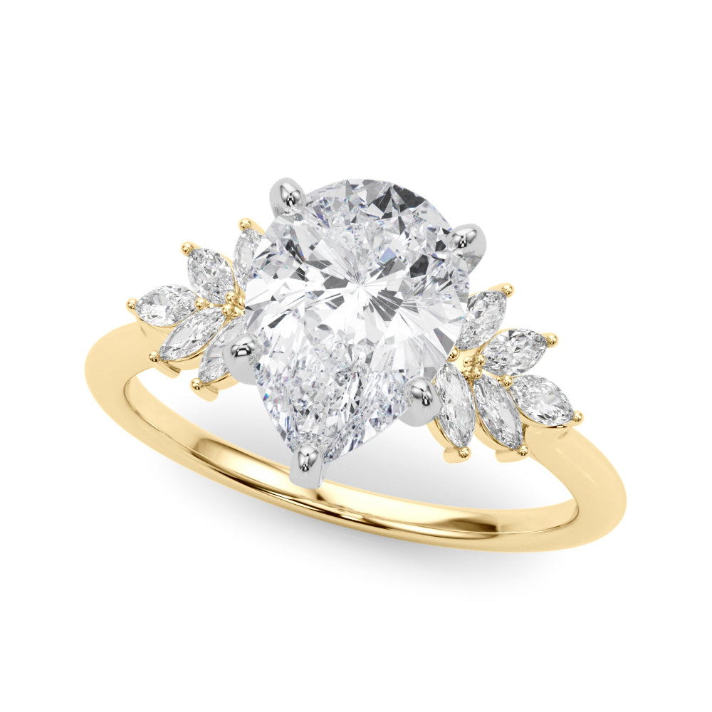 Round Cluster Lab Grown Diamond Engagement Ring - VS1 D/E/F | 14K & 18K Gold | 14K Rose Gold | Round Lab Diamond | Picasso Gold & Diamond Chicago