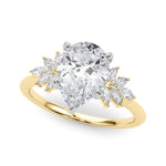 Round Cluster Lab Grown Diamond Engagement Ring - VS1 D/E/F | 14K & 18K Gold | 14K Rose Gold | Round Lab Diamond | Picasso Gold & Diamond Chicago