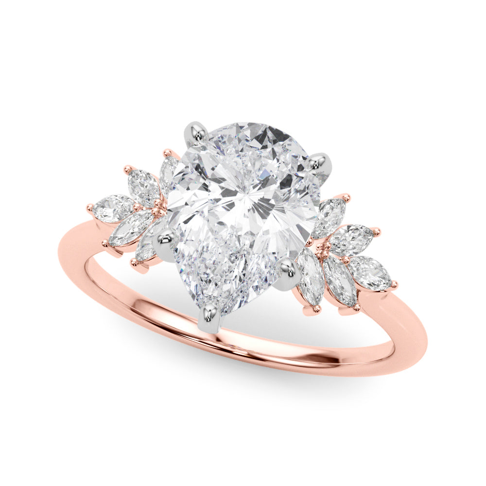 Round Cluster Lab Grown Diamond Engagement Ring - VS1 D/E/F | 14K & 18K Gold | 18K Yellow Gold | Round Lab Diamond | Picasso Gold & Diamond Chicago