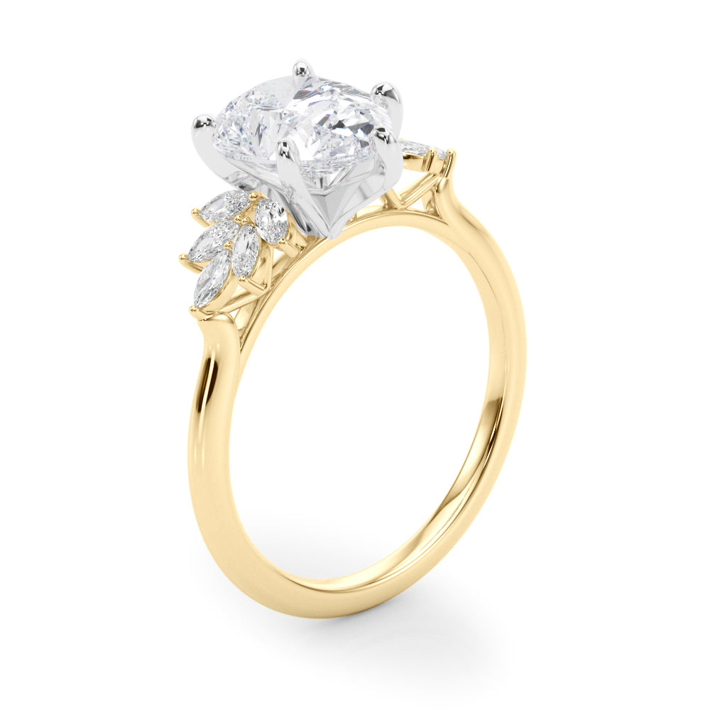 Round Cluster Lab Grown Diamond Engagement Ring - VS1 D/E/F | 14K & 18K Gold | 18K Rose Gold | Round Lab Diamond | Picasso Gold & Diamond Chicago