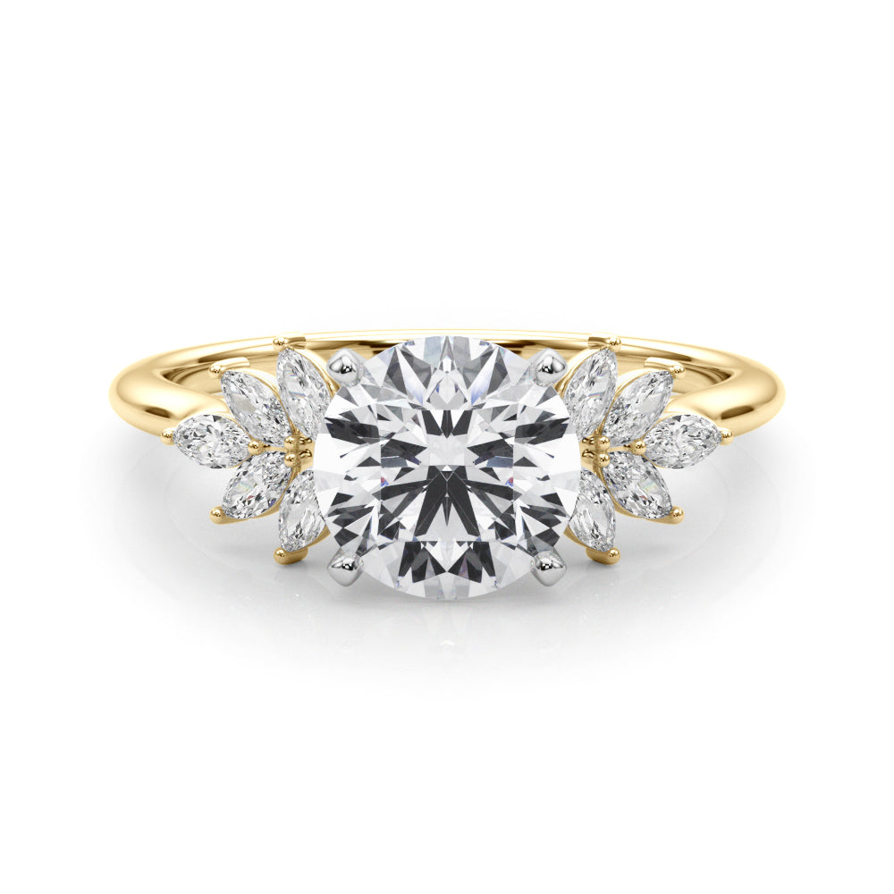 Round Cluster Lab Grown Diamond Engagement Ring - VS1 D/E/F | 14K & 18K Gold