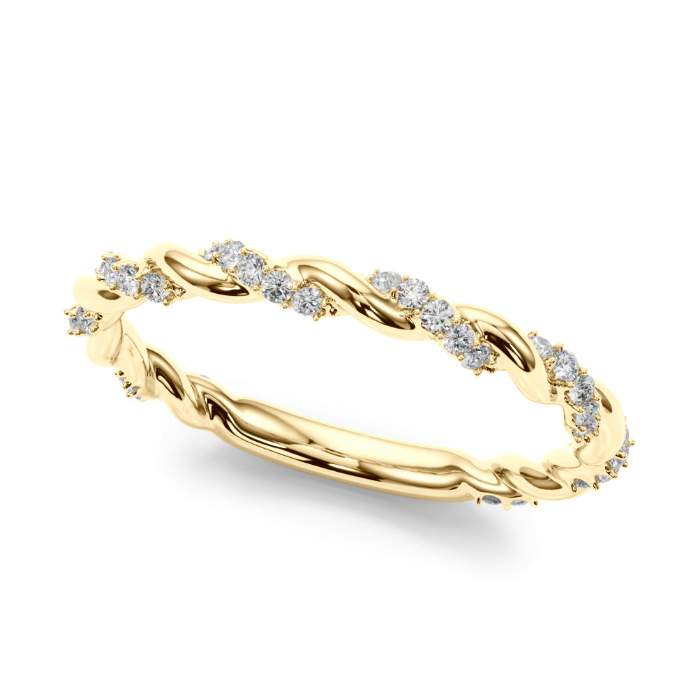1/5 ct tw Lab Grown Diamond Wedding Band in 14K Yellow Gold