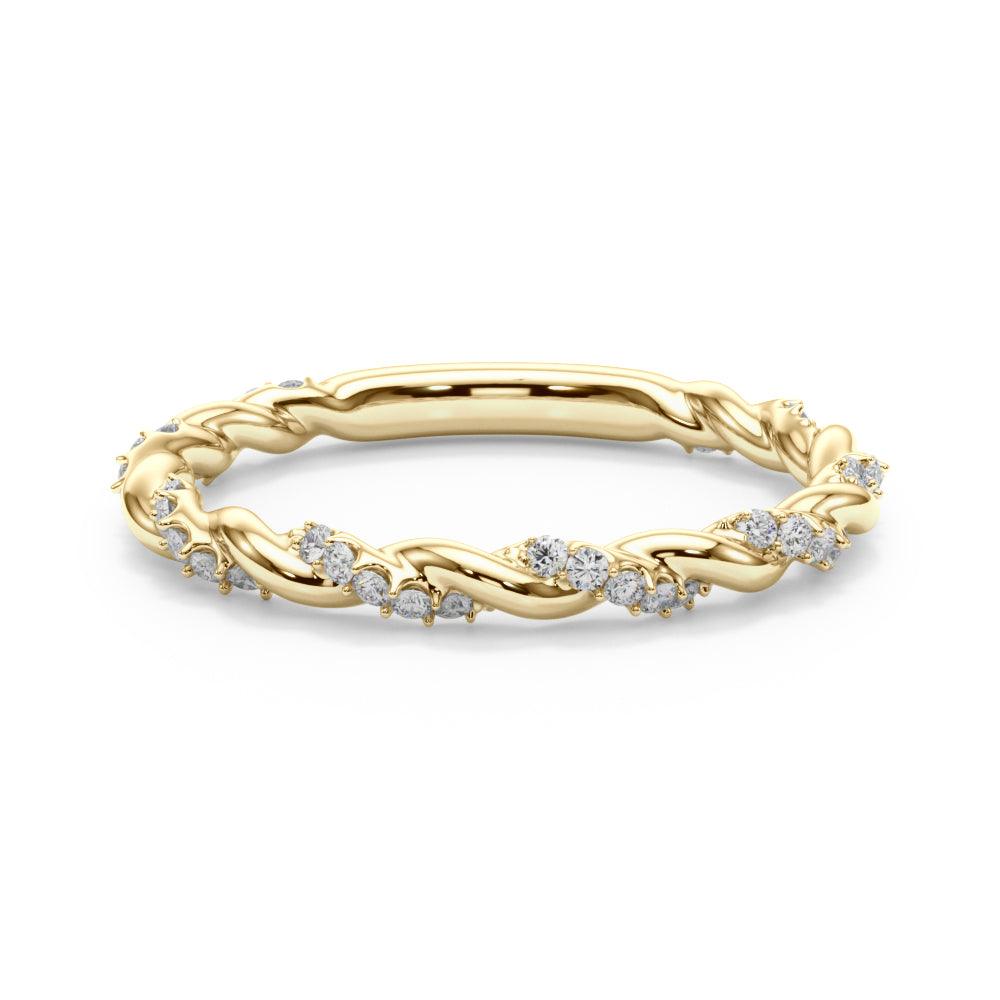 1/5 ct tw Lab Grown Diamond Wedding Band in 14K Yellow Gold