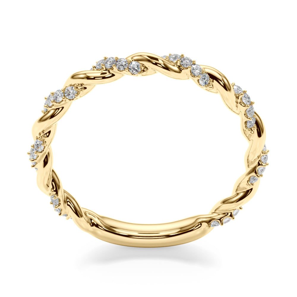 1/5 ct tw Lab Grown Diamond Wedding Band in 14K Yellow Gold