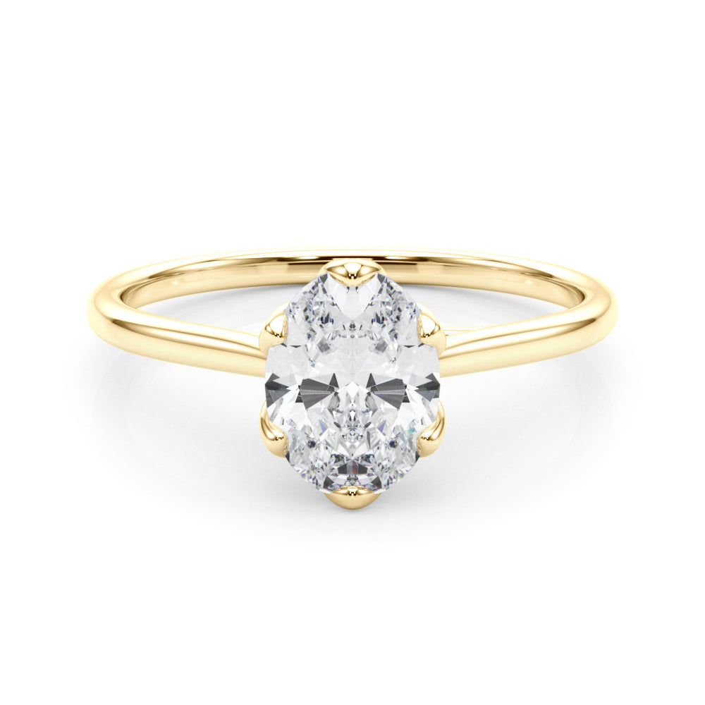 Oval Nature Inspired Lab Grown Diamond Engagement Ring - VS1 D/E/F | 14K & 18K Gold | 14K Yellow Gold | Oval Lab Diamond | Picasso Gold & Diamond Chicago