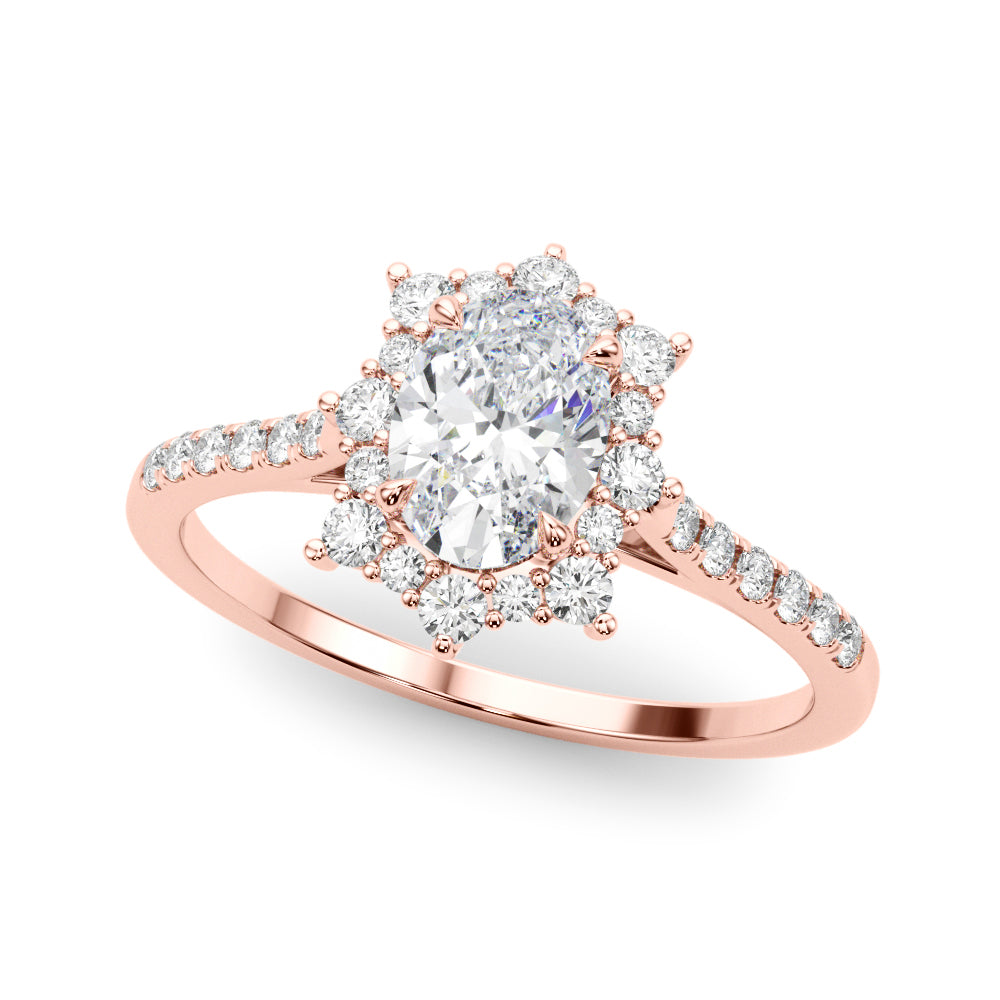 Oval Halo Lab Grown Diamond Engagement Ring - VS1 D/E/F | 14K & 18K Gold | 14K White Gold | Oval Lab Diamond | Picasso Gold & Diamond Chicago