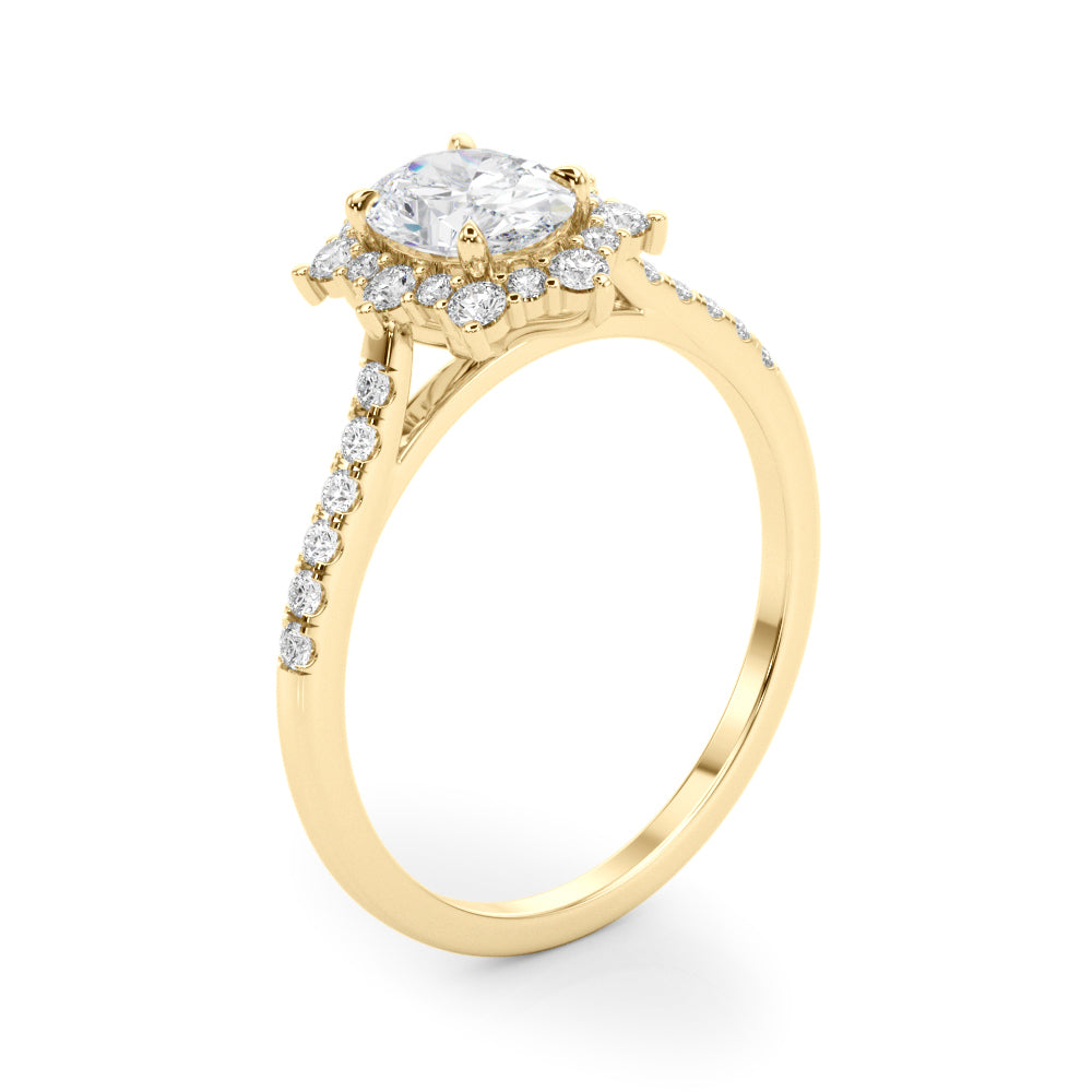 Oval Halo Lab Grown Diamond Engagement Ring - VS1 D/E/F | 14K & 18K Gold | 14K White Gold | Oval Lab Diamond | Picasso Gold & Diamond Chicago