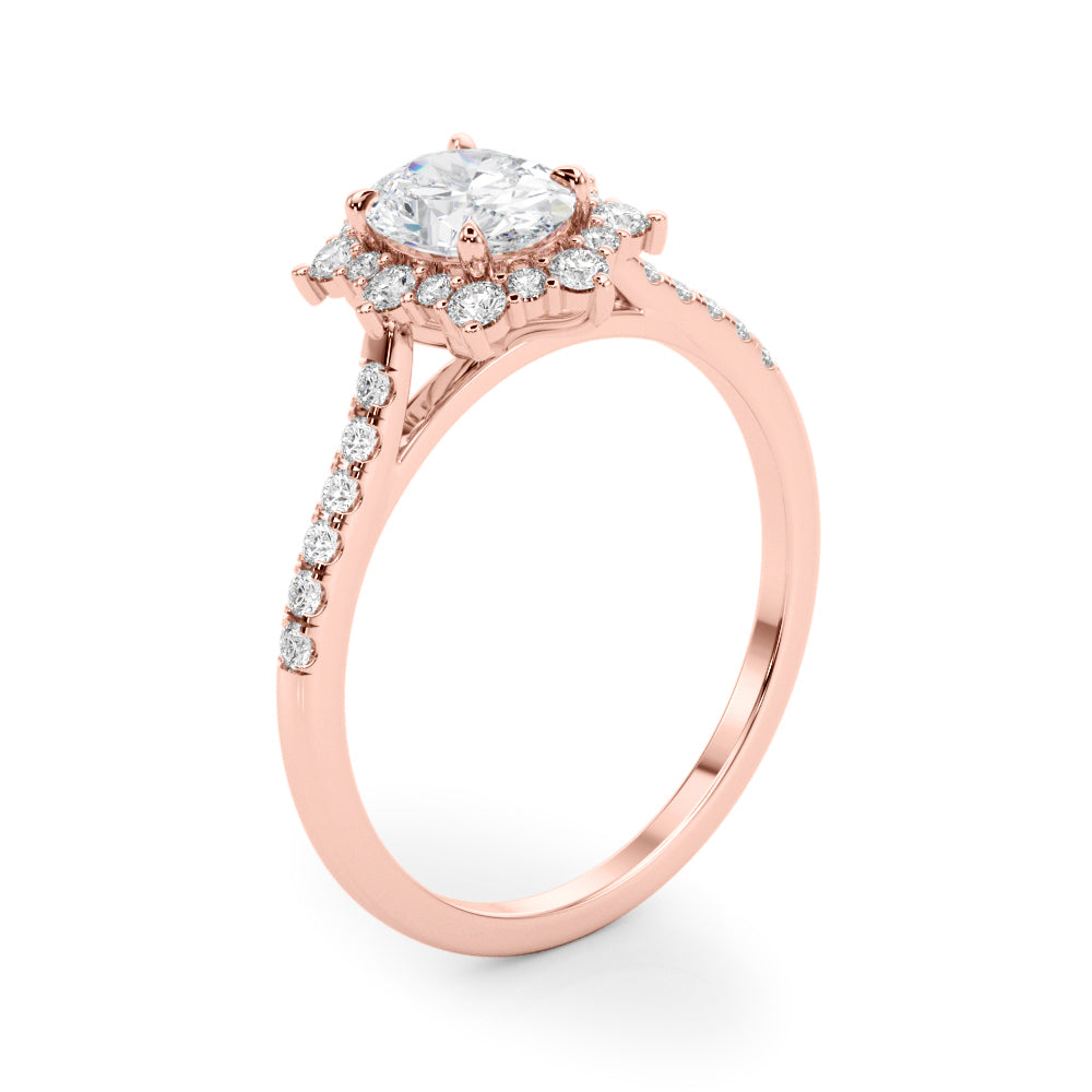 Oval Halo Lab Grown Diamond Engagement Ring - VS1 D/E/F | 14K & 18K Gold | 14K Yellow Gold | Oval Lab Diamond | Picasso Gold & Diamond Chicago