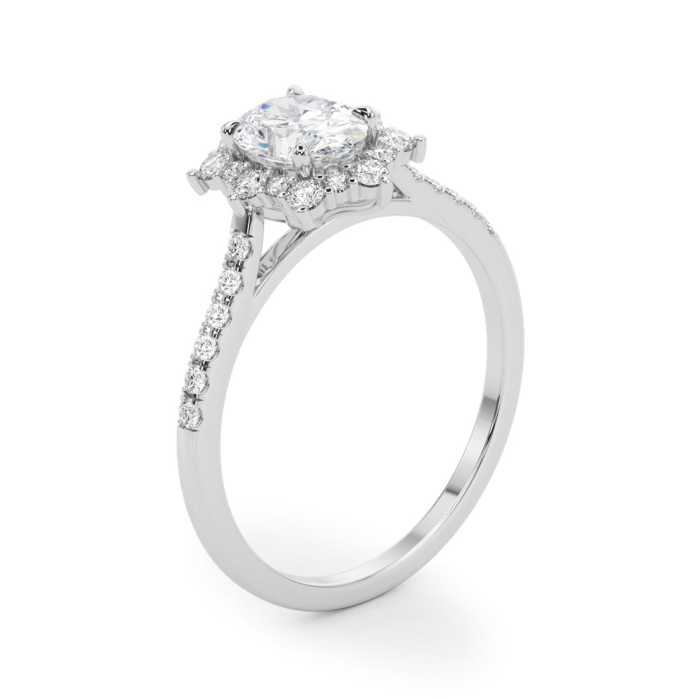 Oval Halo Lab Grown Diamond Engagement Ring - VS1 D/E/F | 14K & 18K Gold | 14K Yellow Gold | Oval Lab Diamond | Picasso Gold & Diamond Chicago