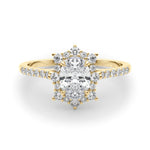 Oval Halo Lab Grown Diamond Engagement Ring - VS1 D/E/F | 14K & 18K Gold | 14K Yellow Gold | Oval Lab Diamond | Picasso Gold & Diamond Chicago