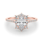 Oval Halo Lab Grown Diamond Engagement Ring - VS1 D/E/F | 14K & 18K Gold | 14K Yellow Gold | Oval Lab Diamond | Picasso Gold & Diamond Chicago