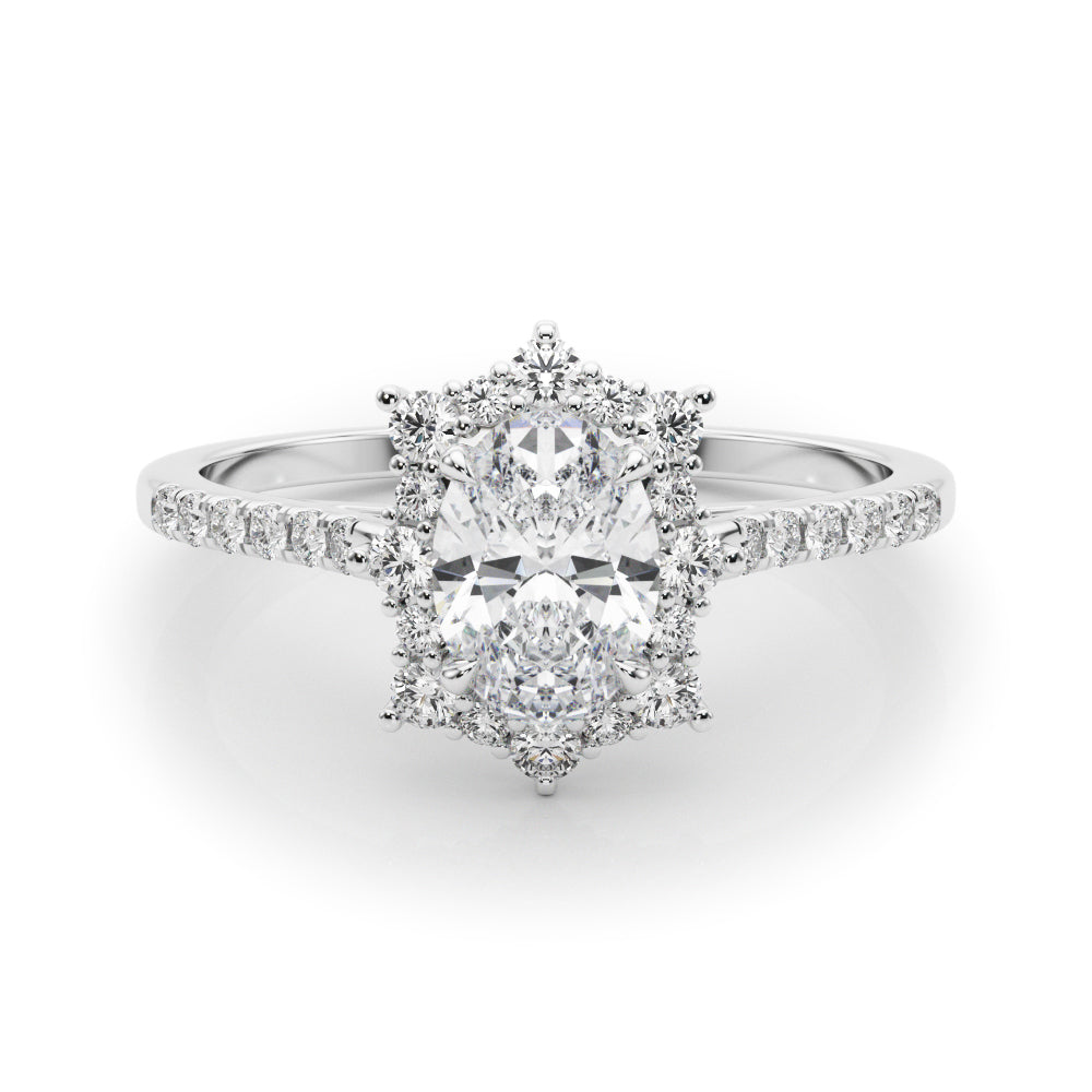 Oval Halo Lab Grown Diamond Engagement Ring - VS1 D/E/F | 14K & 18K Gold | 14K Rose Gold | Oval Lab Diamond | Picasso Gold & Diamond Chicago