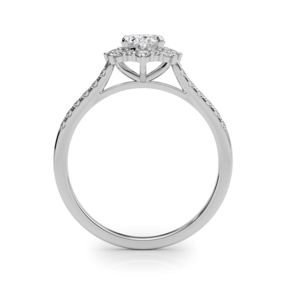 Oval Halo Lab Grown Diamond Engagement Ring - VS1 D/E/F | 14K & 18K Gold | 14K Rose Gold | Oval Lab Diamond | Picasso Gold & Diamond Chicago