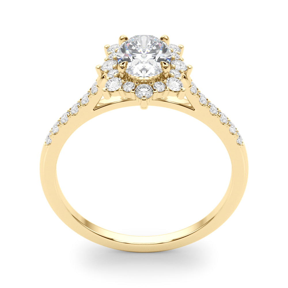 Oval Halo Lab Grown Diamond Engagement Ring - VS1 D/E/F | 14K & 18K Gold | 18K White Gold | Oval Lab Diamond | Picasso Gold & Diamond Chicago