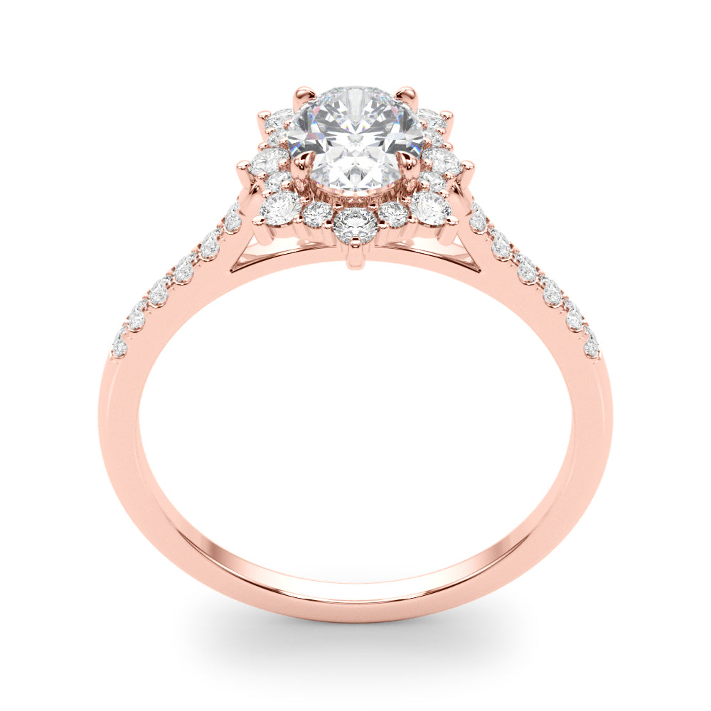 Oval Halo Lab Grown Diamond Engagement Ring - VS1 D/E/F | 14K & 18K Gold | 18K White Gold | Oval Lab Diamond | Picasso Gold & Diamond Chicago