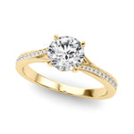 1 1/2 ct Round Lab Grown Diamond Engagement Ring Setting in 14K Yellow Gold