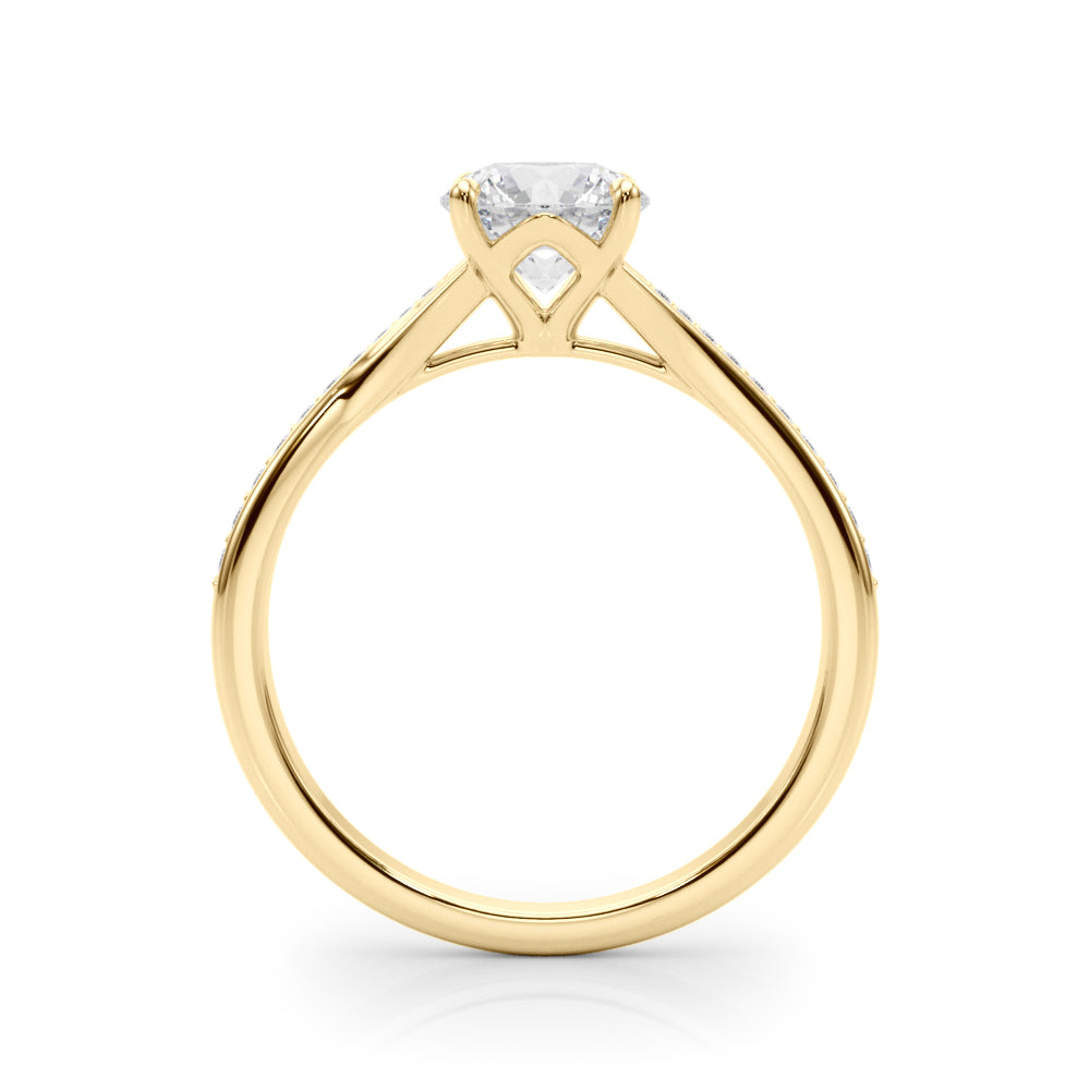 1 1/2 ct Round Lab Grown Diamond Engagement Ring Setting in 14K Yellow Gold