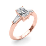 Emerald Cut Three Stone Lab Grown Diamond Engagement Ring - VS1 D/E/F | 14K & 18K Gold | 14K Yellow Gold | Emerald Cut Lab Diamond | Picasso Gold & Diamond Chicago