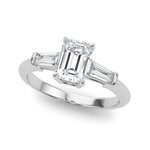 Emerald Cut Three Stone Lab Grown Diamond Engagement Ring - VS1 D/E/F | 14K & 18K Gold | 14K White Gold | Emerald Cut Lab Diamond | Picasso Gold & Diamond Chicago