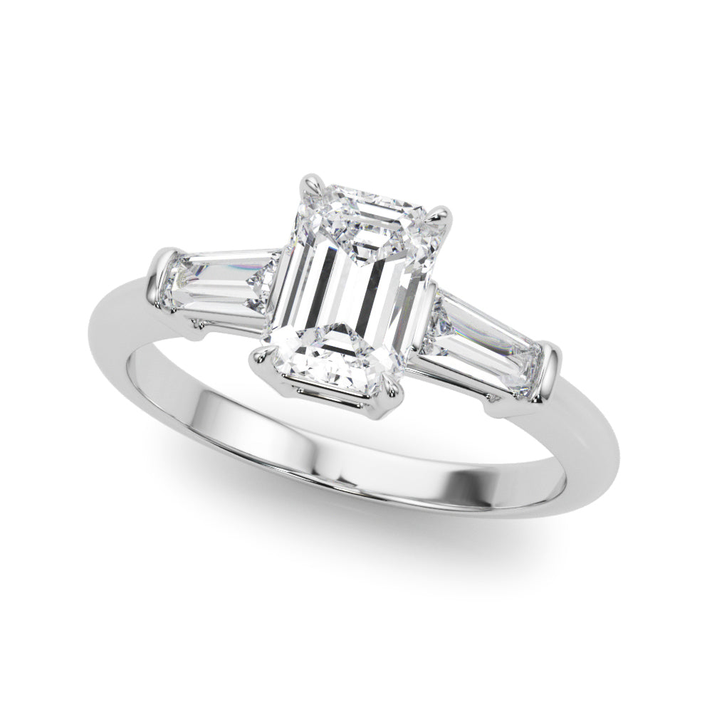 Emerald Cut Three Stone Lab Grown Diamond Engagement Ring - VS1 D/E/F | 14K & 18K Gold | 14K White Gold | Emerald Cut Lab Diamond | Picasso Gold & Diamond Chicago