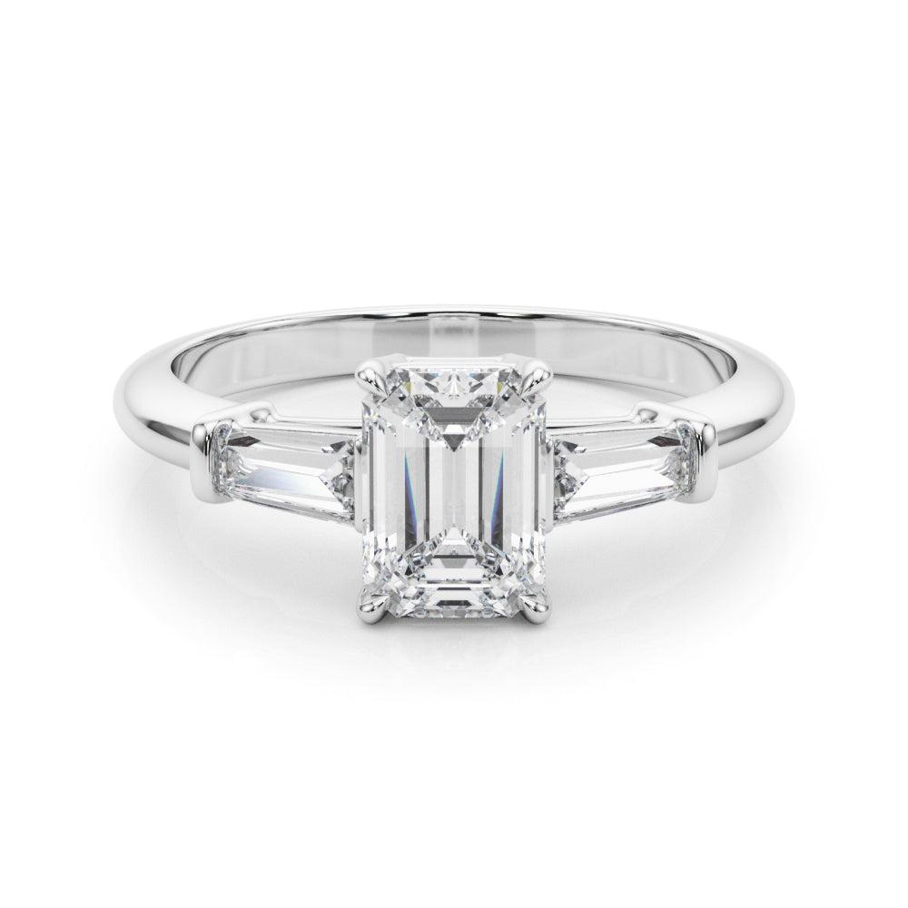 Emerald Cut Three Stone Lab Grown Diamond Engagement Ring - VS1 D/E/F | 14K & 18K Gold | 14K Rose Gold | Emerald Cut Lab Diamond | Picasso Gold & Diamond Chicago