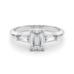 Emerald Cut Three Stone Lab Grown Diamond Engagement Ring - VS1 D/E/F | 14K & 18K Gold | 14K Rose Gold | Emerald Cut Lab Diamond | Picasso Gold & Diamond Chicago