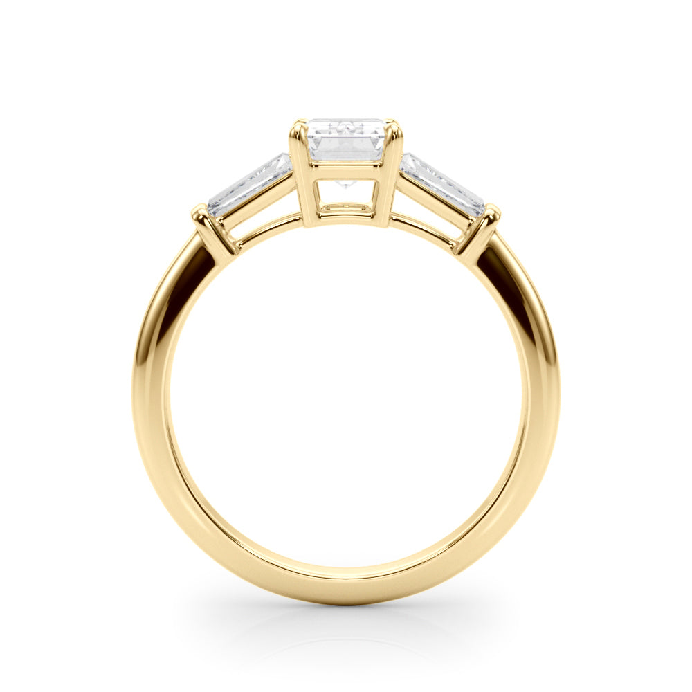 Emerald Cut Three Stone Lab Grown Diamond Engagement Ring - VS1 D/E/F | 14K & 18K Gold | 14K Rose Gold | Emerald Cut Lab Diamond | Picasso Gold & Diamond Chicago