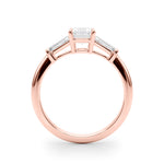 Emerald Cut Three Stone Lab Grown Diamond Engagement Ring - VS1 D/E/F | 14K & 18K Gold | 14K Rose Gold | Emerald Cut Lab Diamond | Picasso Gold & Diamond Chicago